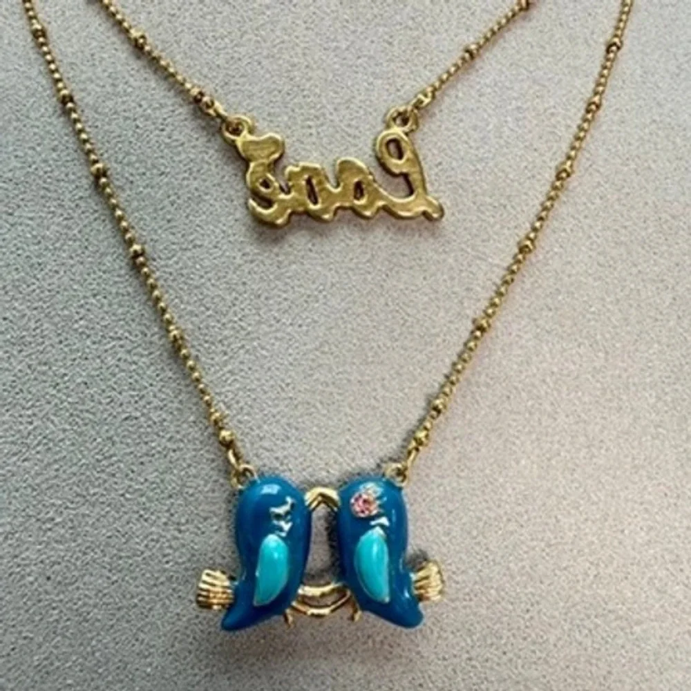 Betsey Johnson Love Bluebird Double Layer Necklace 15